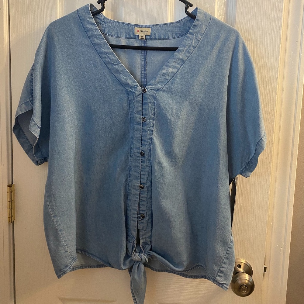 Cremieux denim button top